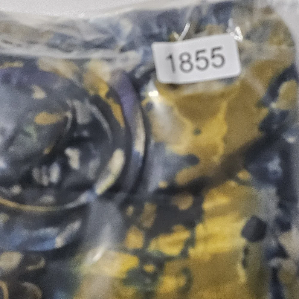 Vtg Jeanne Alexander Abstract Blouse Gathered Mid-Section Open Sleeve Womens Med - Picture 9 of 9